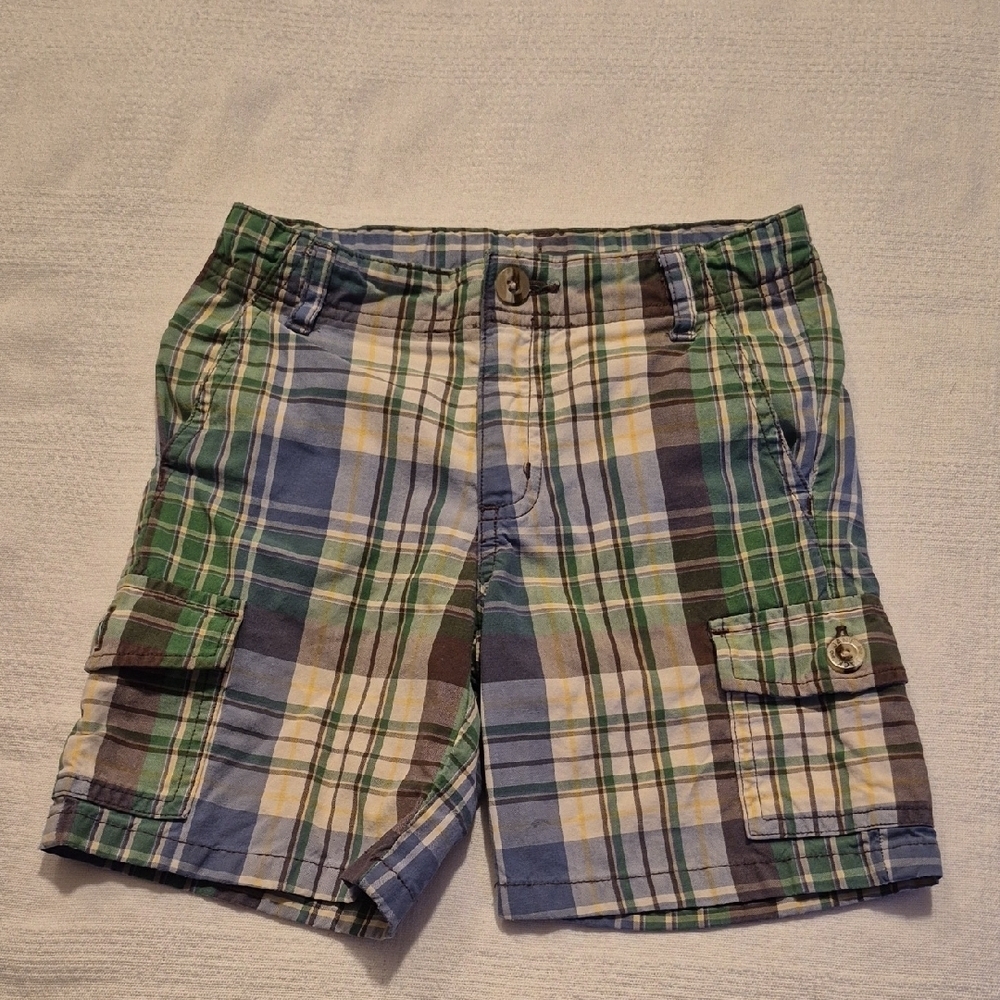 Janie and Jack boys 3T plaid adjustable waist cargo shorts 2008